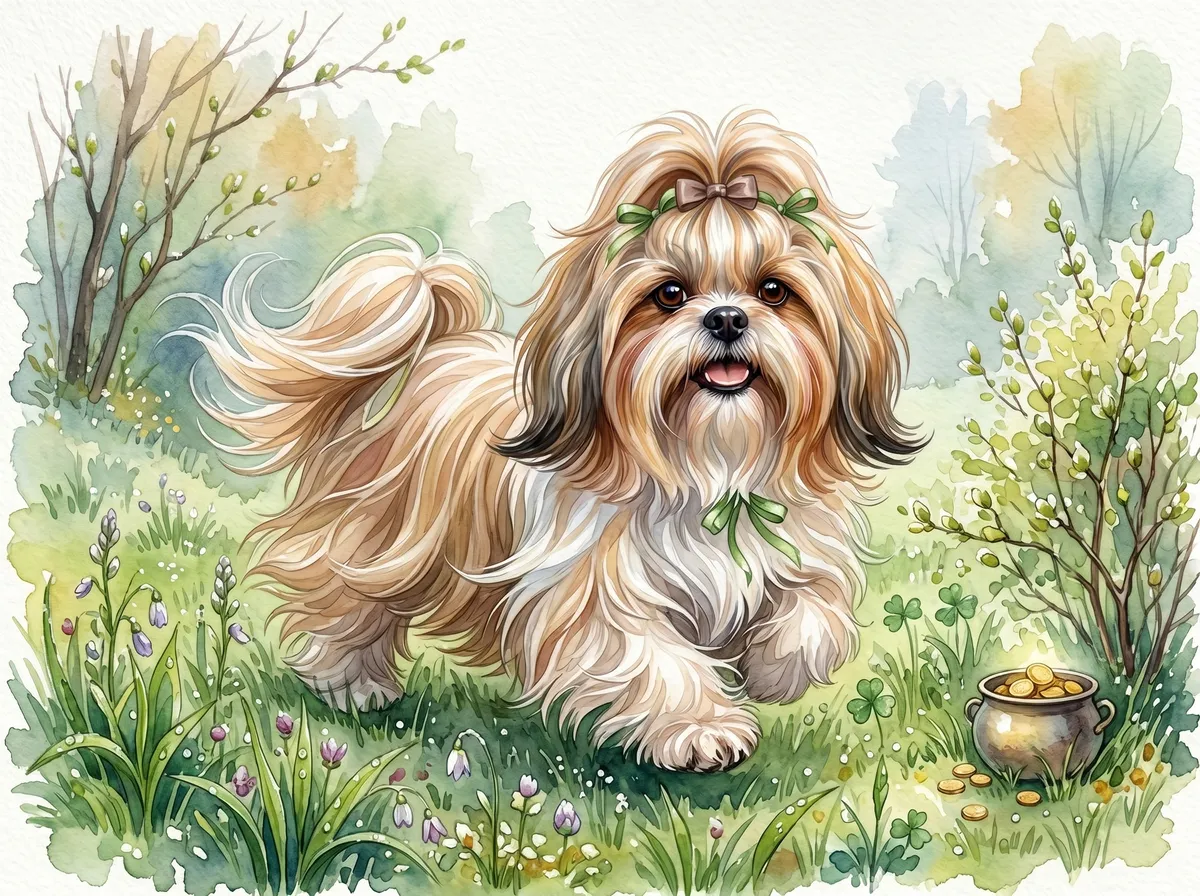 Shih Tzu watercolor calendar month 3